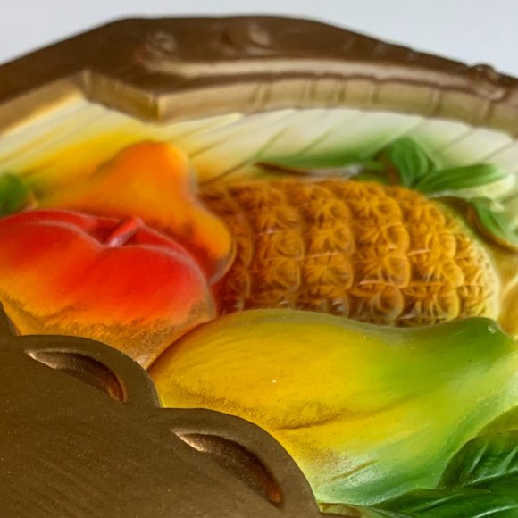 4 VTG Chalkware Fruit Coffee Grinder Japan Kitchen Plaques Retro Cottage - Picture 4 of 14